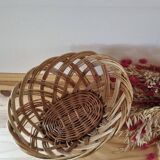 Oval woven rattan basket