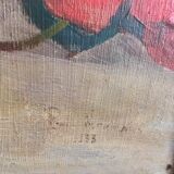 Signed still life oil painting