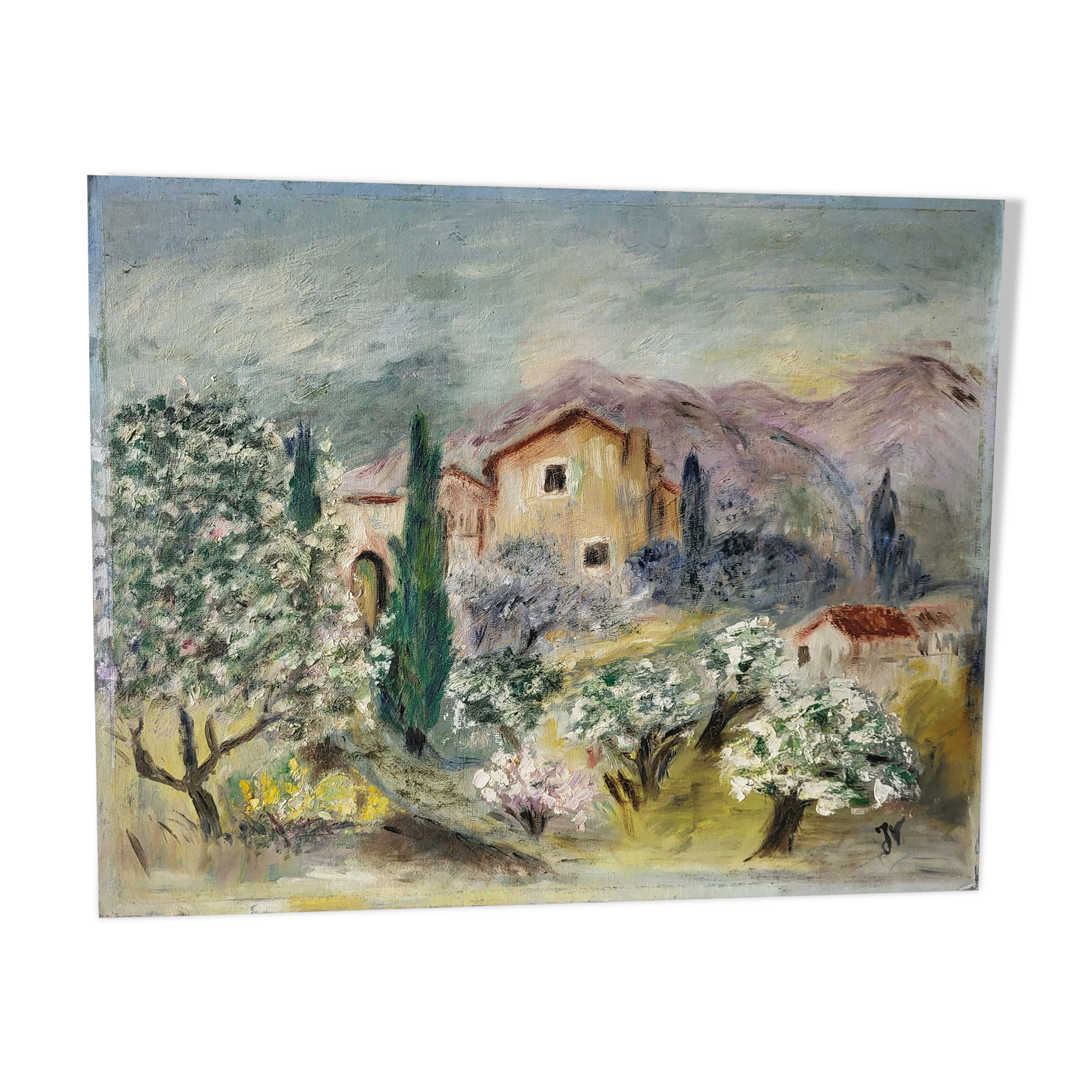 Oil painting on cardboard - Landscape