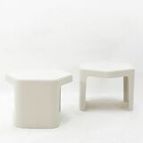 Pair of fiber glass side tables
