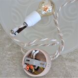 Suspension art nouveau style cacker in white frosted glass