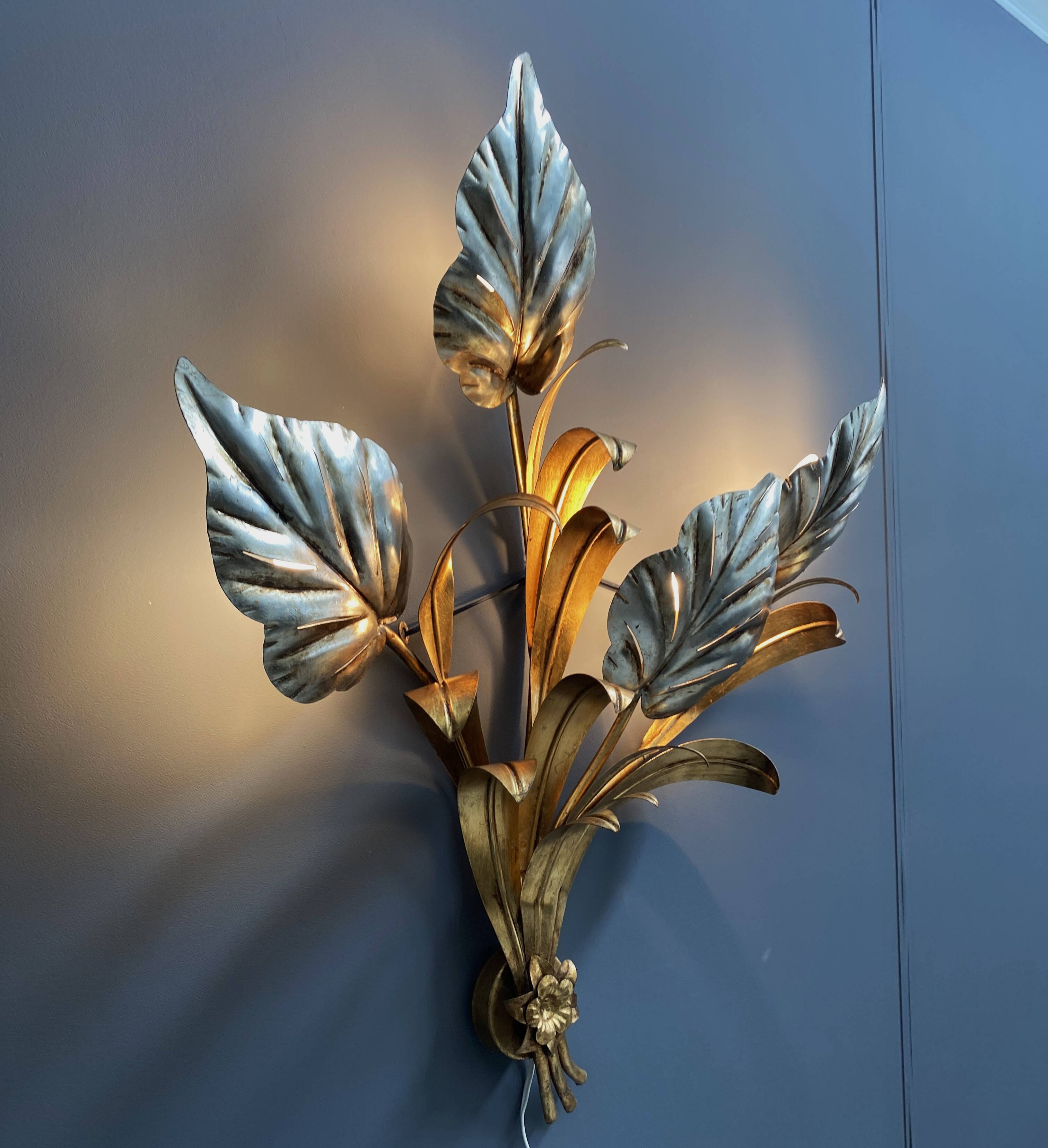 Hans Kögl large wall lamp Hollywood regency style 1970s