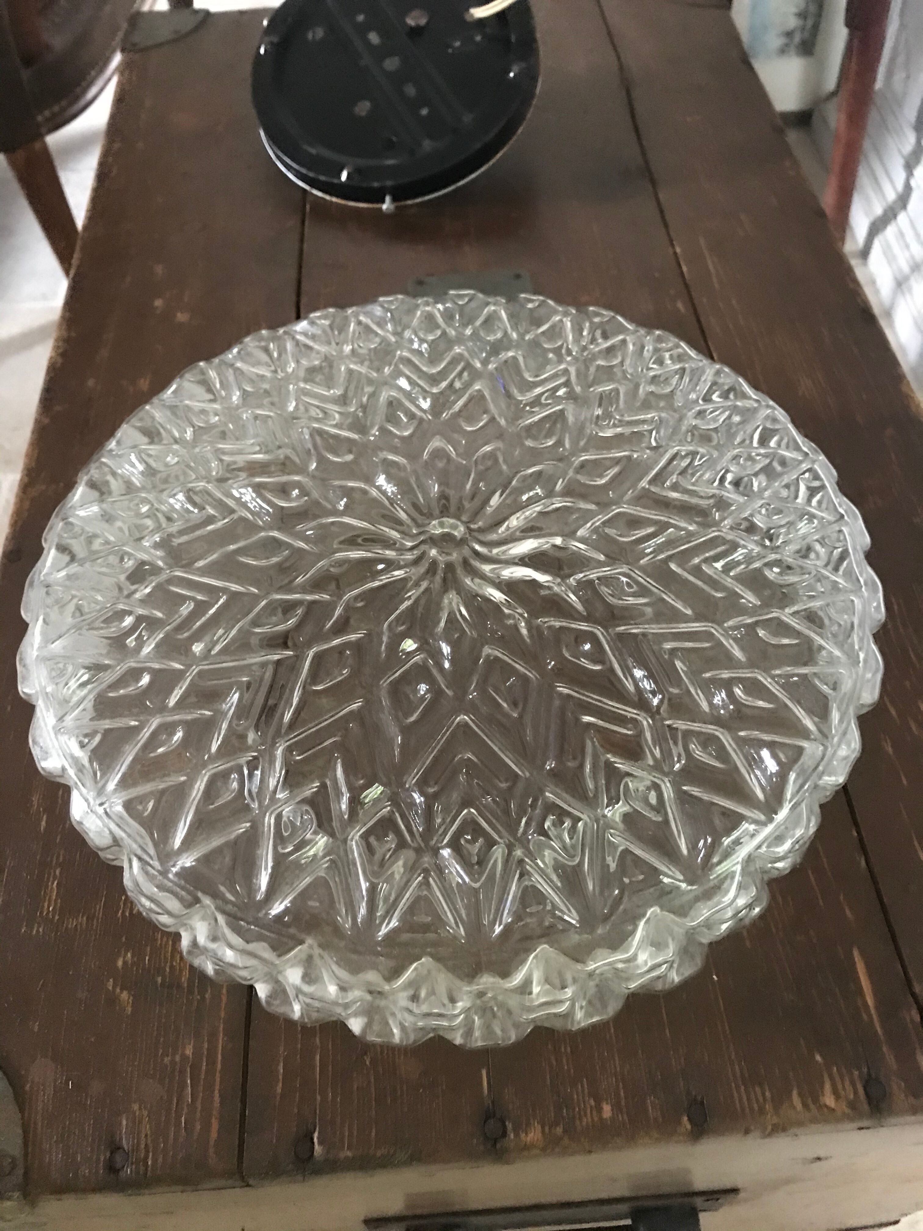 Vintage moulded glass ceiling 29cm
