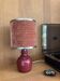 Vintage bedside lamp in burgundy ceramic, French mid-century.