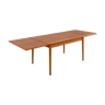 Table à manger rectangulaire en teck avec extensions cachées Danemark années 1960