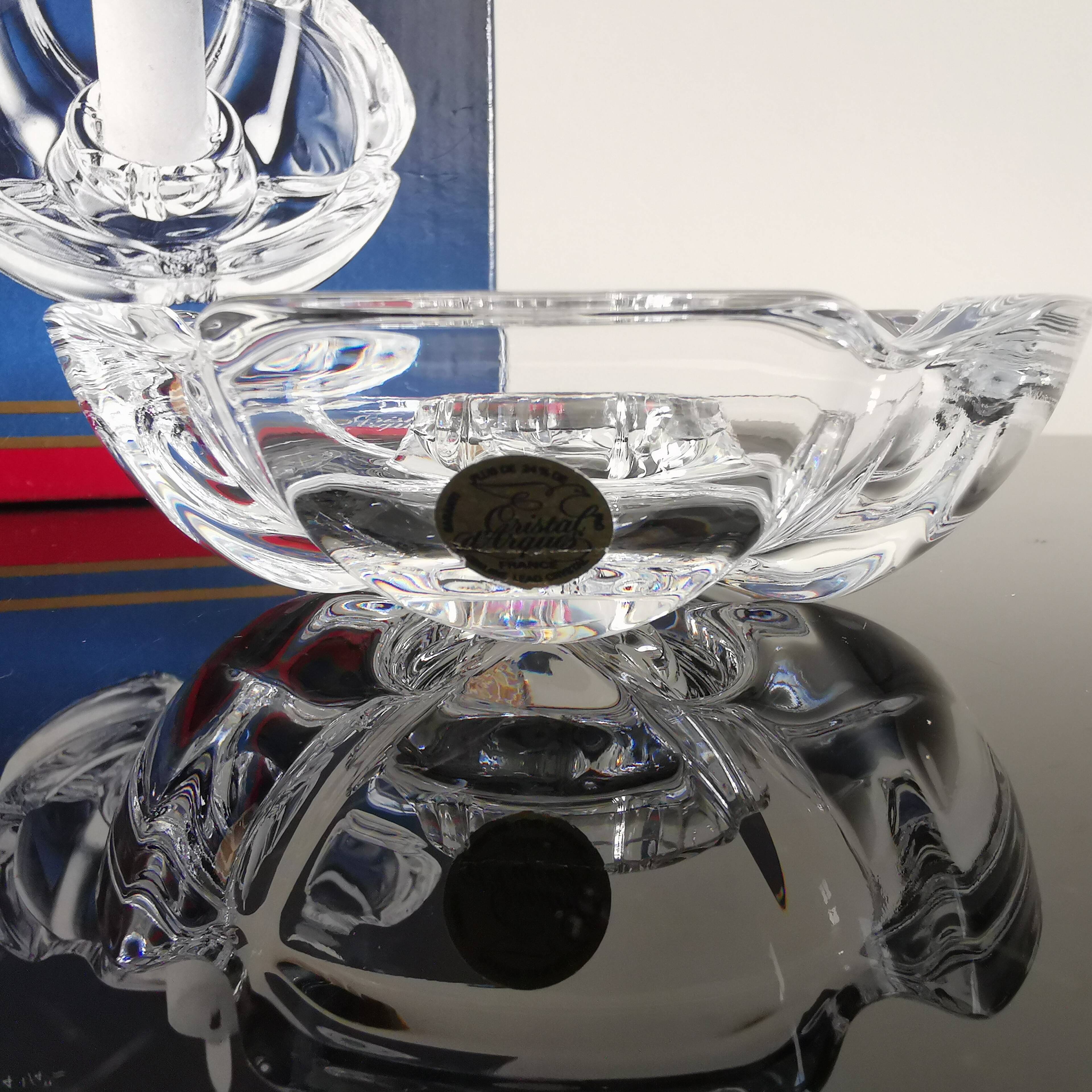 Vintage floriform candle holder "Lude" Cristal d'Arques