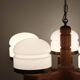 Lustre scandinave en pin & opaline par Jan Wickelgren pour Aneta Sweden, 1970s