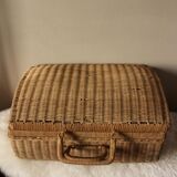 Vintage wicker suitcase
