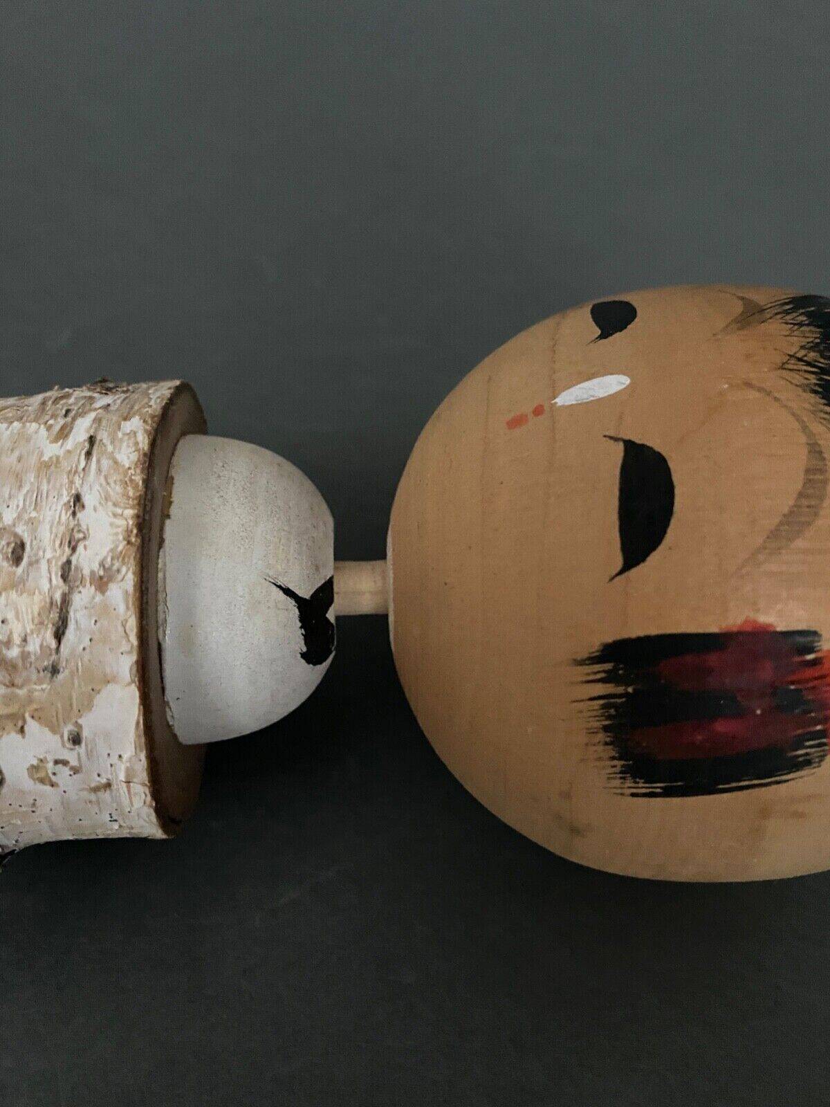 Japanese Kokeshi doll keel shape wood polychrome decoration early twentieth century