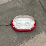 Red Walnut Floor Lamp Model by Achille Castiglioni for Flos, 1970s Mid-Century Modern Italy