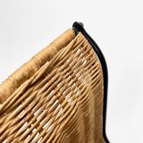 Wicker and curved metal magazine holders