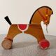 Wooden horse, vintage pull toy.
