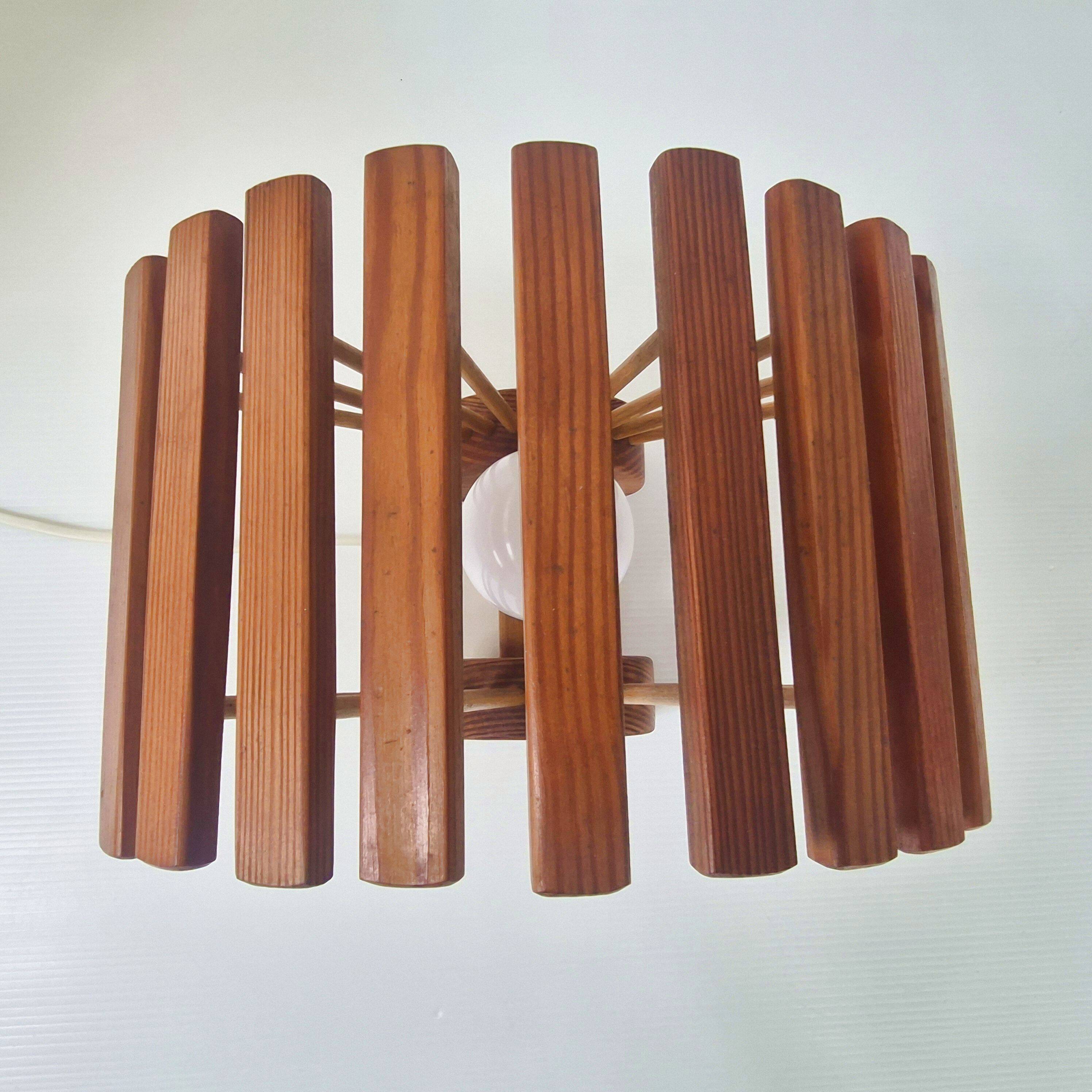 Pair of vintage lamps by Pierre Chapo in pine, 1960.