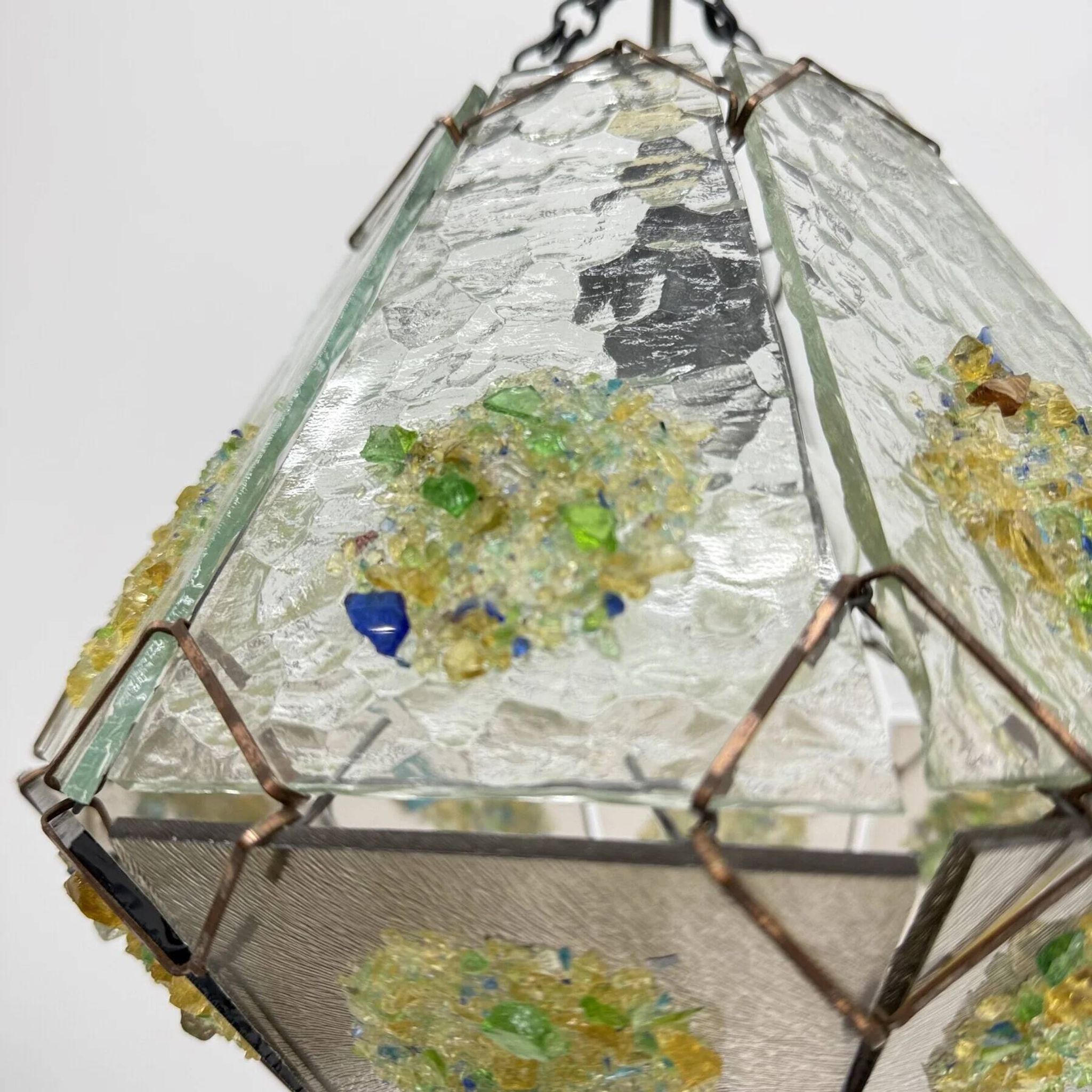Suspension en verre brutaliste, années 1970