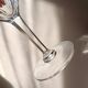 6 crystal water/wine glasses with flat ribs, vintage