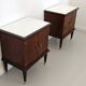 Pair of Black Walnut Nightstands with Marble Top ascr. to Paolo Buffa, Ita
