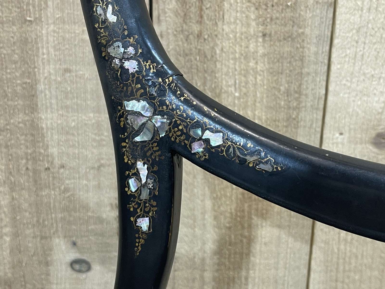 Pair of chairs Napoleon III XIXth in norci wood and mother-of-pearl inlay