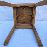 Tabouret vintage bois et assise skai rouge