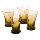 Ensemble de 4 petits verres en verre fumé, Art Déco, 1930