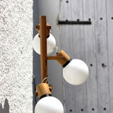 Lampadaire en bois des années 70