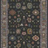 Black floral home rug