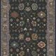 Black floral home rug