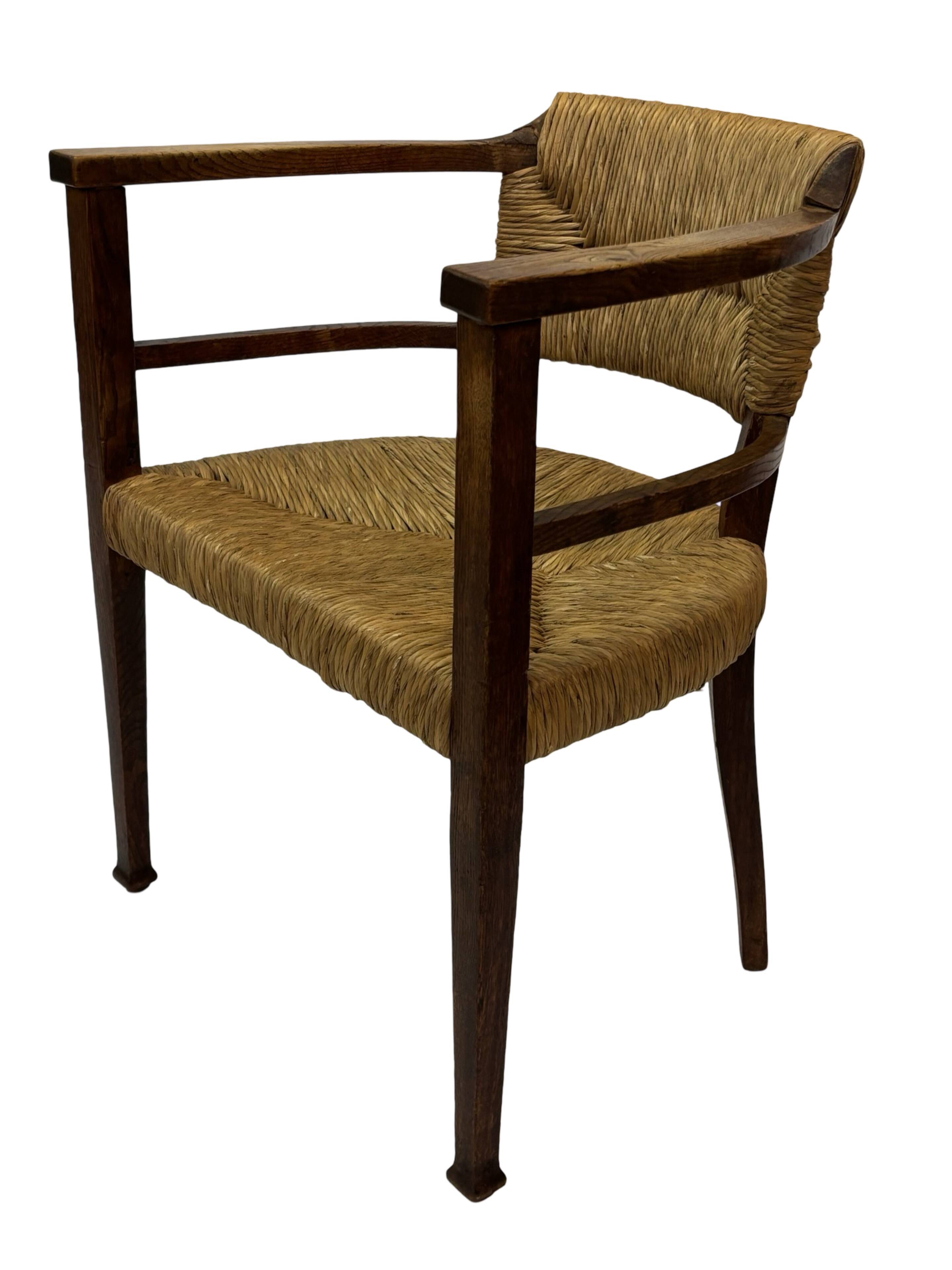 Art Deco chair minimalist oak wicker minimalist design