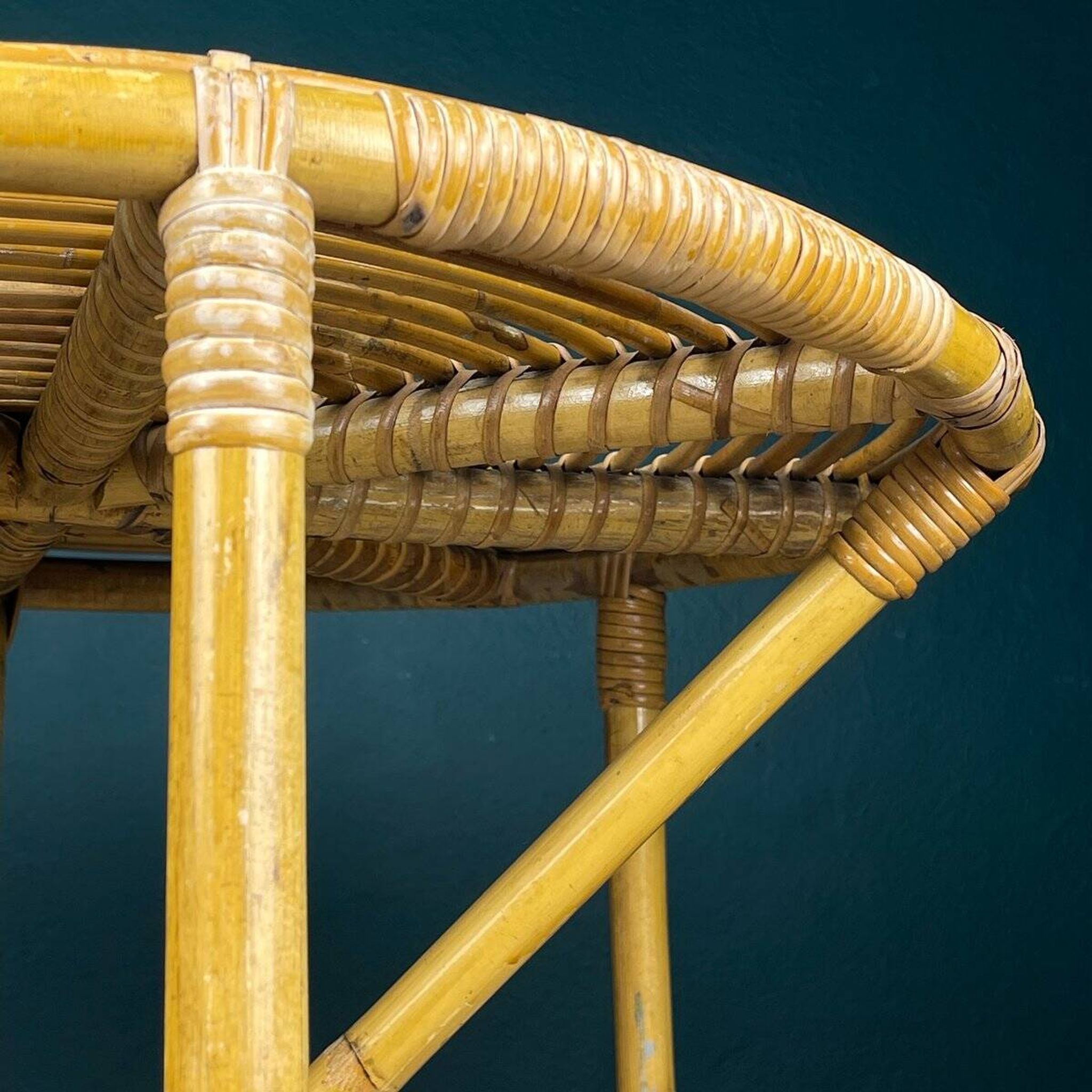 Vintage bamboo coffee table, Italy, 1960s