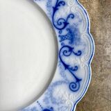 Sarreguemines round dish in blue earthenware, "Basket" service