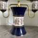 Antique Florentine Table Lamp Italian Blue Porcelain Ceramic