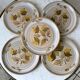 set of 5 stoneware dessert plates Niderviller Doria Ste Radegonde hand painted white years