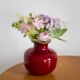 Vintage artistic vase in dark red glass, Tarnowiec, Europe, 1970s