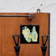 Vintage wooden wall coat rack mirror from the 1960s.
