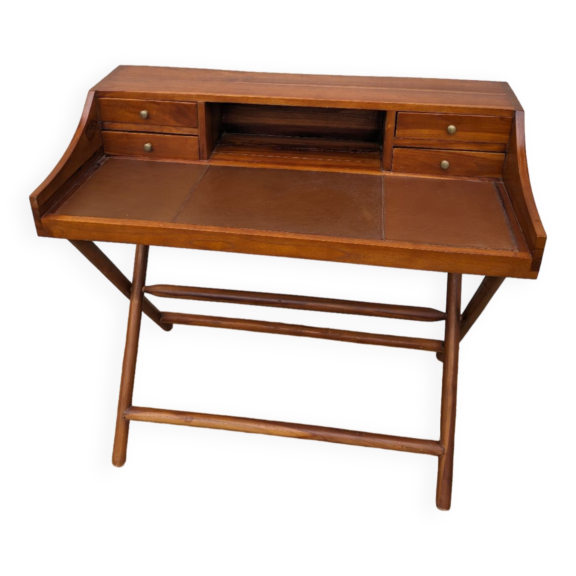 Bureau style colonial en teck massif