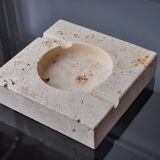 Cendrier brutaliste par Fratelli Mannelli, travertin, Italie, 1970