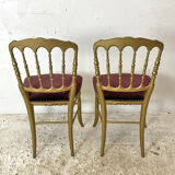 Pair of Charivari chairs in gilded wood
