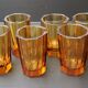 6 amber shot glasses