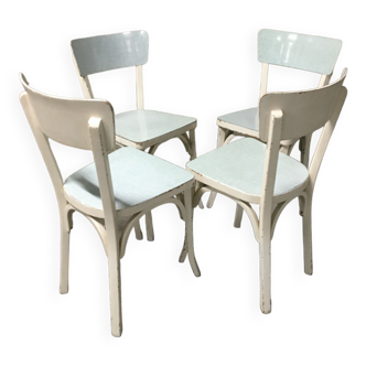 Series of 4 Baumann wooden chairs