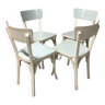 Series of 4 Baumann wooden chairs