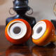 Salt and pepper in orange ceramic, 60s