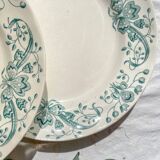 Set of 6 Antique Flat Plates "Figuig" Iron Earth – Longchamp 19th Century