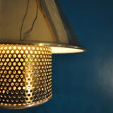 Pair of hanging lamps brass perforated Hans - Agne Jakobsson, 1960