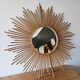 Vintage sun mirror - Rattan mirror