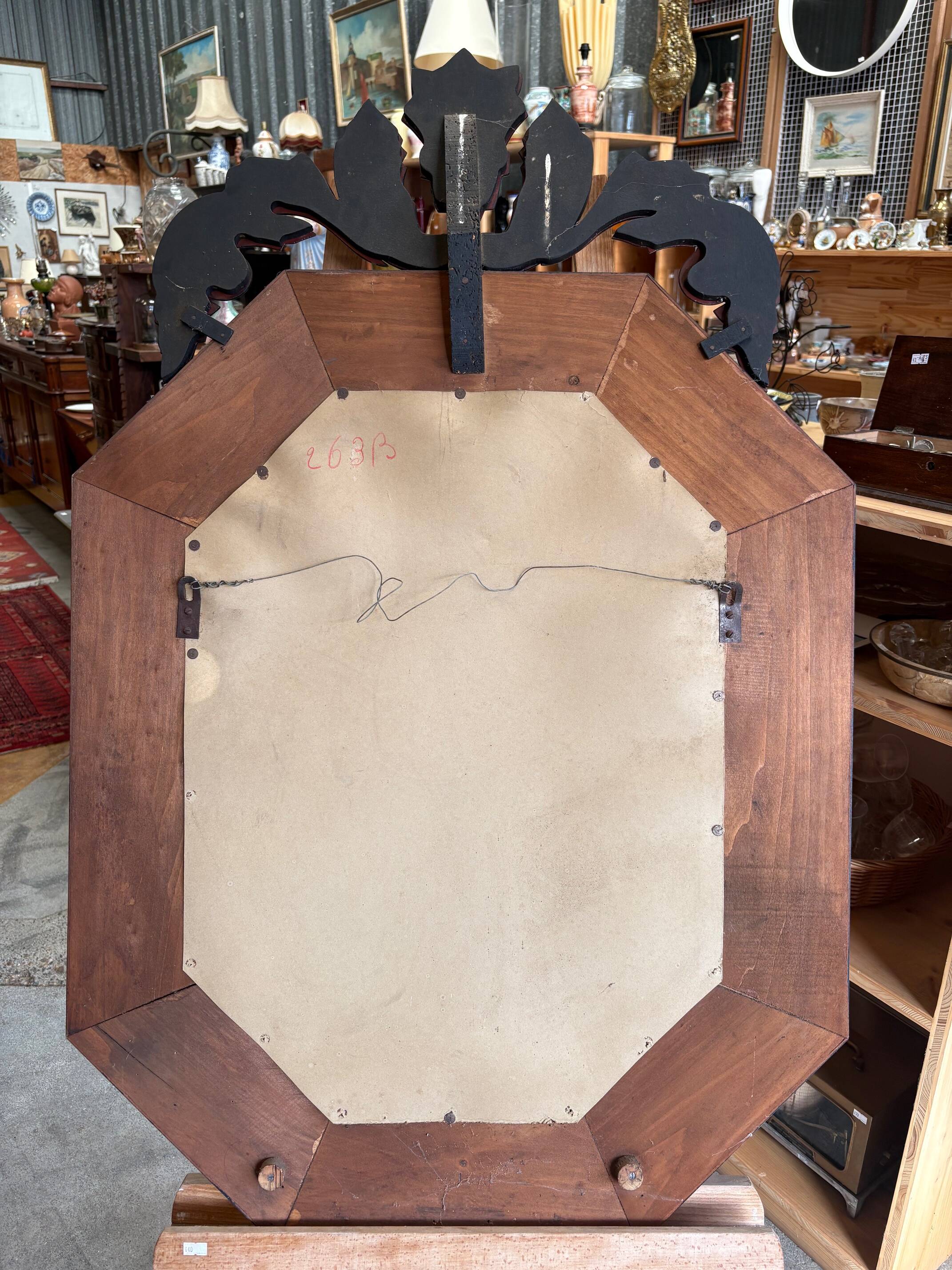 Large antique Venetian mirror with a glazing bar – early 20th century