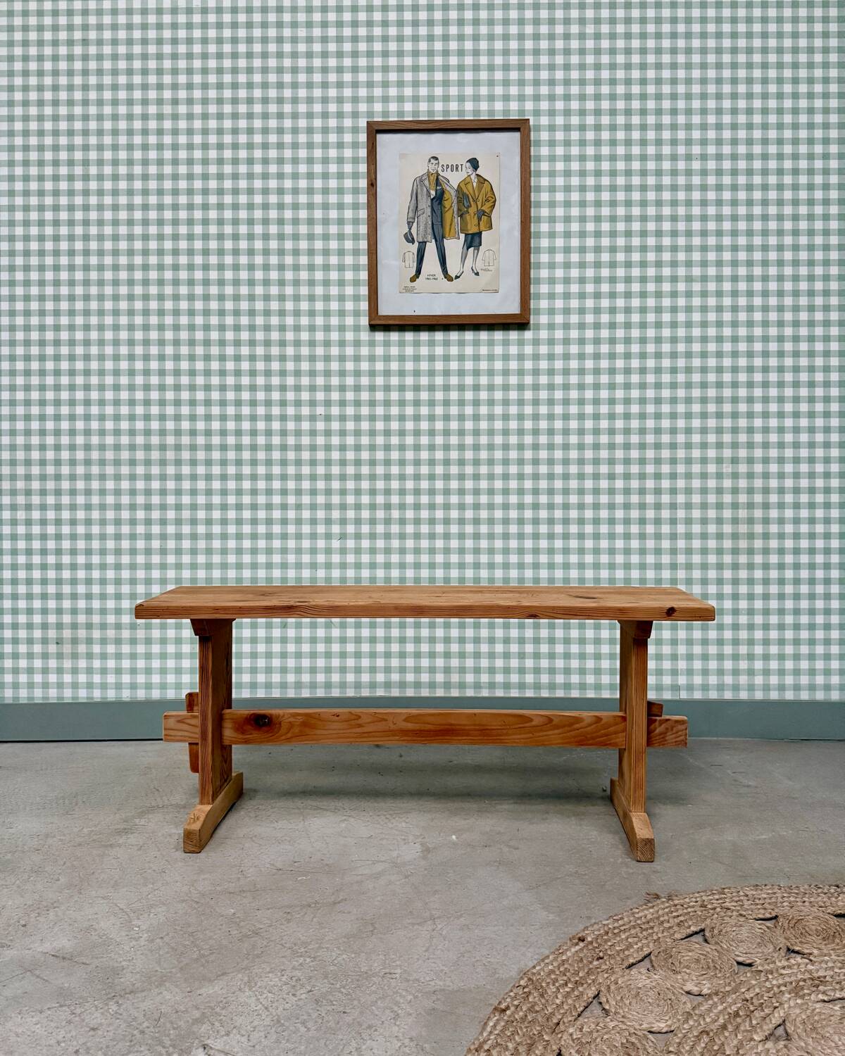 Vintage pitch pine bench (refurbished)