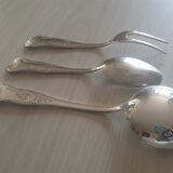Silver metal service cutlery