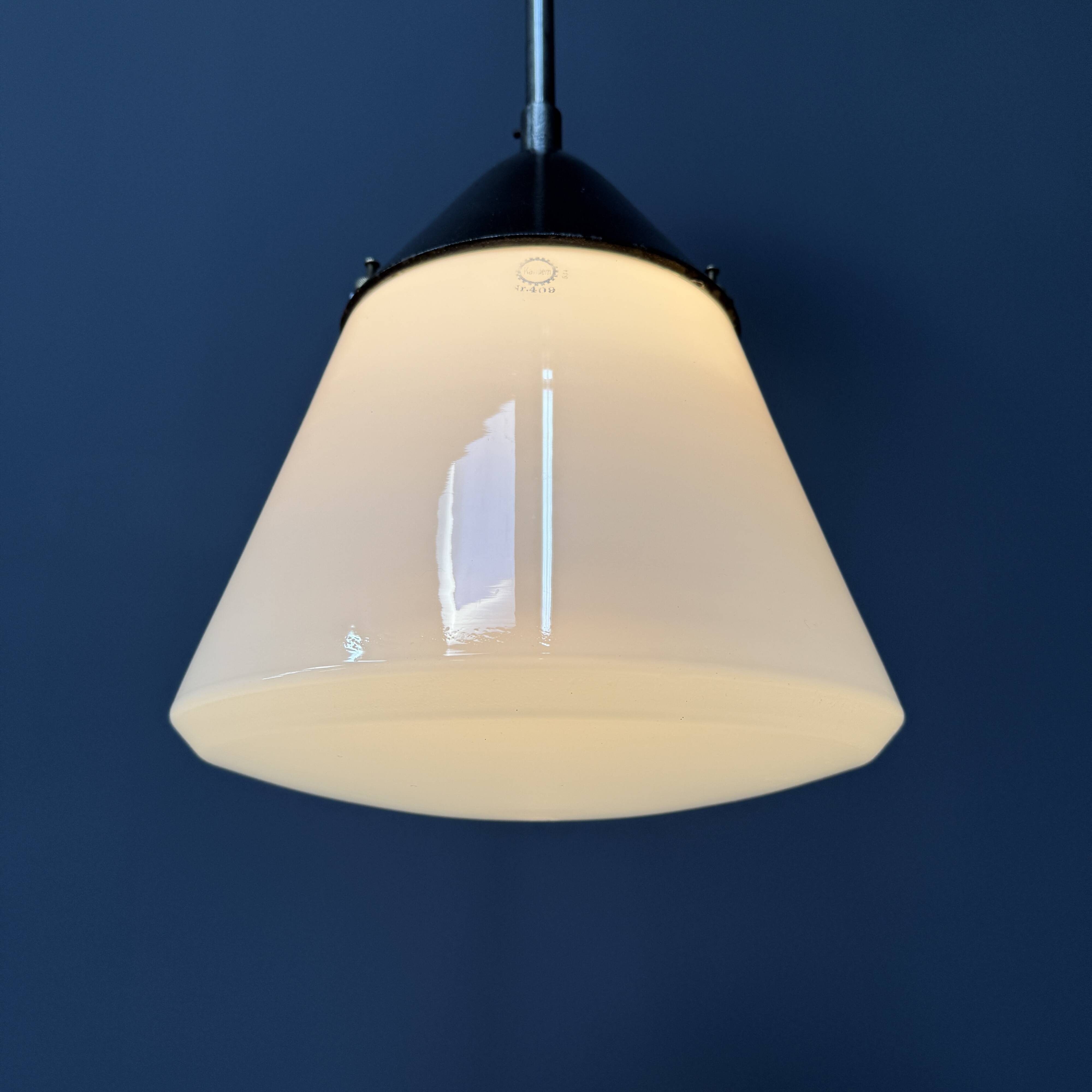 Opaline glass Kandem pendant lamp model 409