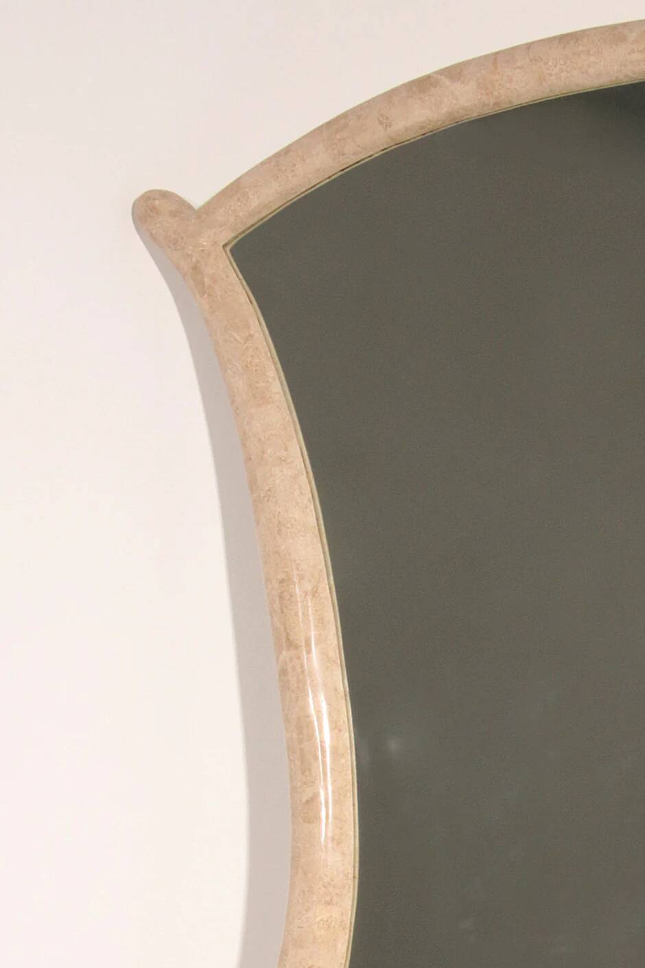 Very large monumental Italian travertine mosaic mirror, circa 1960