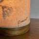 Lampe vintage bois et tissus peint