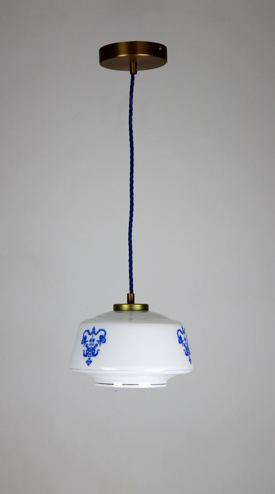 Vintage opaline glass pendant light
